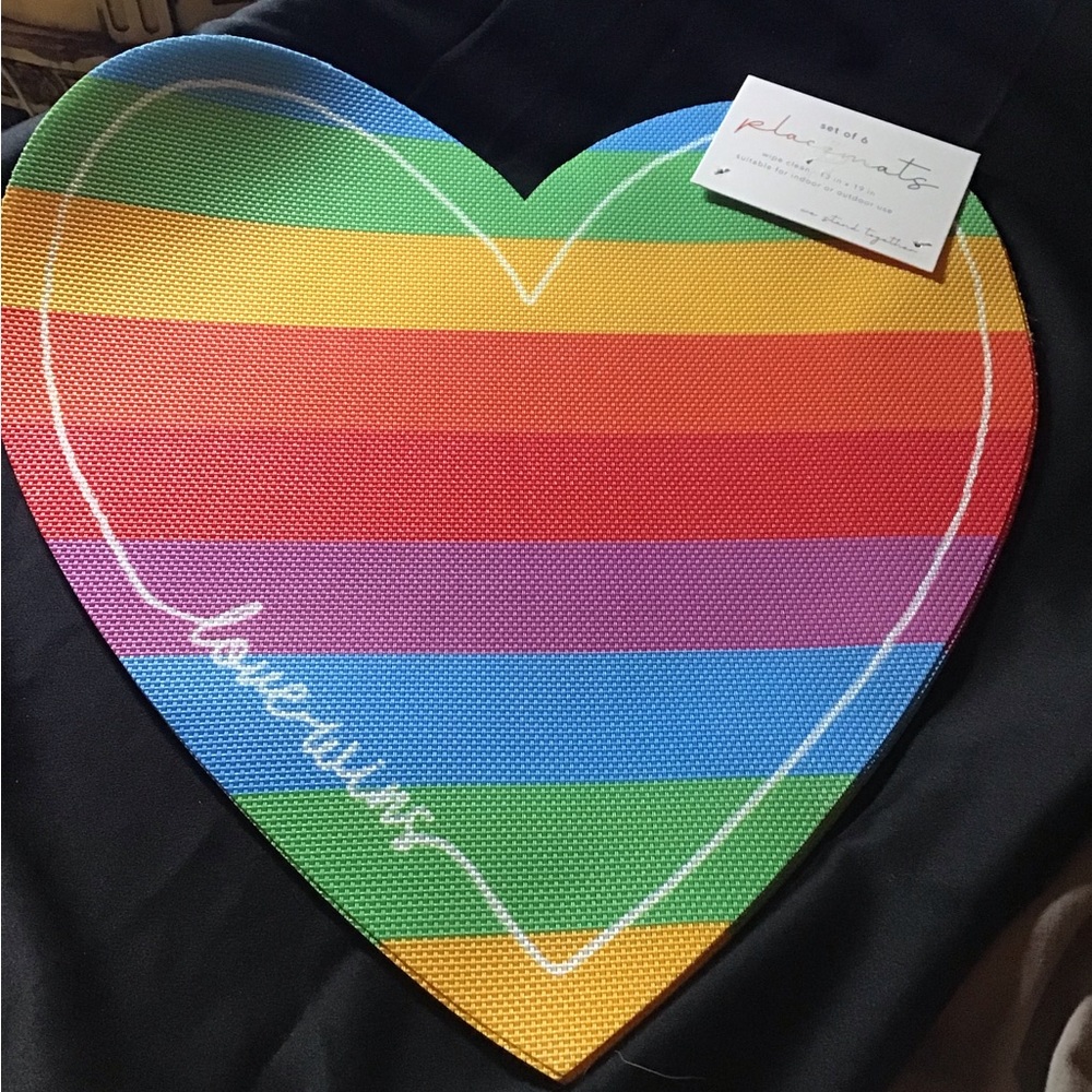 Rainbow Heart Love Wins Placemats🏳️‍🌈🌈